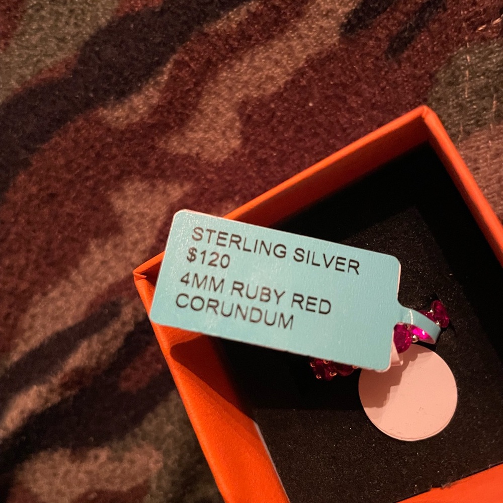 Sterling Silver Ruby Red Corundum Ring - image 2